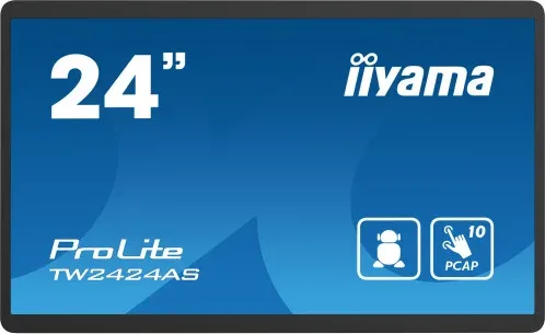 Iiyama 24" Panel-Pc / Negro/ Android 12 /4GB, 32GB, In-Cell Pcap 10-Points Touch, 1920X1080, IPS Panel, Mm, WiFi, Bt5.2, Micro-SD, USB 2X 2.0 1X 3.2, HDMI-Input, USB-C (Data / Dp-Alt Out), Audio-Out Mini-Jack, Micro, Mini-Jack, 250Cd/M (Tw2424As-B1)