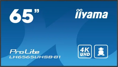 Monitor Iiyama 65" , UHD IPS Panel, Haze 1%, 800Cd/M, Horiz y Vert, Signal Failover, Mm 2X 10W,  HDMI 2X, Dp, USB 2.0 X2, WiFi, Lan, Media Play USB Port, Control Lan / Rs232C, Iisignage2 (Cms/Dms), E-Share, Android 11 Os,  24/7 Operation, Vesa  (400X