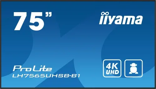 Monitor Iiyama 75" , UHD IPS Panel, Haze 1%, 800Cd/M, Horiz y Vert, Signal Failover, Mm 2X 10W,  HDMI 2X, Dp, USB 2.0 X2, WiFi, Lan, Media Play USB Port, Control Lan / Rs232C, Iisignage2 (Cms/Dms), E-Share, Android 11 Os,  24/7 Operation, Vesa  (600X