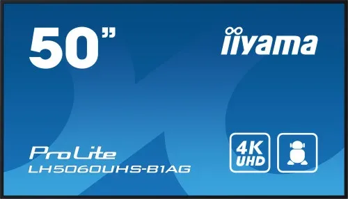 Monitor Iiyama 50" 3840X2160, UHD, 500Cd/M2, Landscape Portrait, Mm 2X 10W, 3X HDMI, USB 2.0 X2, WiFi, Lan, Media Play USB, Control Lan / Rs232C, Iisignage2 (Cms/Dms), E-Share,Android 11 Os, 24/7,Vesa Mount 300X400(Soporte Pared Incluido) (Lh5060Uhs-