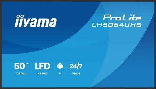 Monitor Iiyama 75" 3840X2160, UHD Va Dled Panel, Haze 25% 500Cd/M², Landscape And Portrait, Speakers 2X 10W, 2X Hdmix 1X USB-C , USB 2.0 X2, WiFi, Lan, Media Play USB Port, Control Lan / Rs232C, Iisignage2 (Cms/Dms), Iishare (Cast), Iicontrol (Dms),