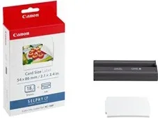 Papel foto canon selphy kc - 18if + tinta 18 adhesivos tarjeta credito series cp