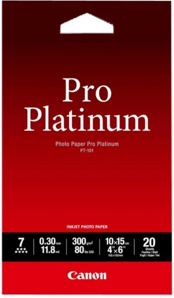 Papel fotografico canon pro platinum pt - 101 10x15cm 20 hojas