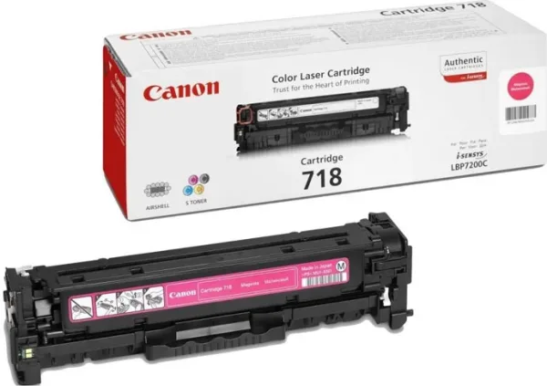 Toner canon 718m magenta 2.900 páginas lbp - 7200cdn - serie mf - 8300
