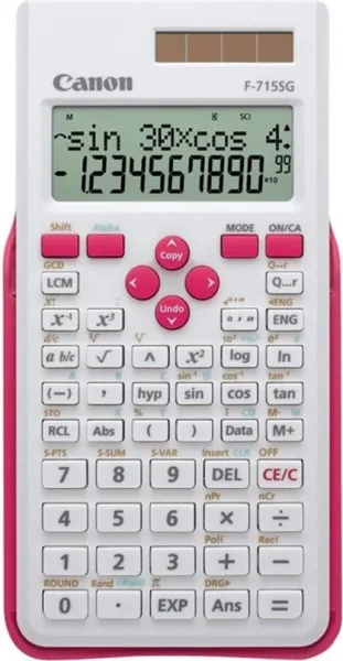 Calculadora canon cientifica f - 715sg dbl blanco y fucsia 12 digitos