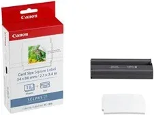 Papel foto canon selphy kc - 18is 54x54 + tinta 18 adhesivos cuadrados series cp