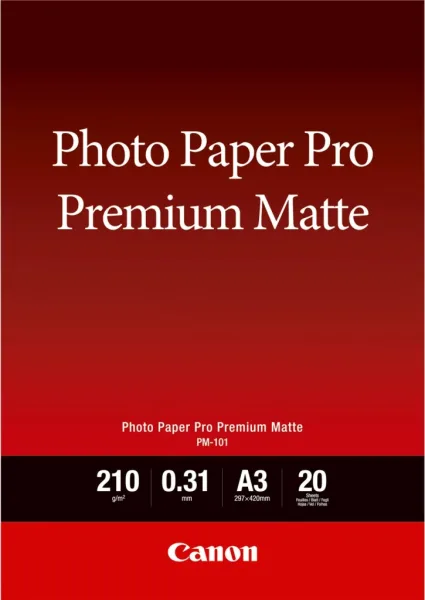 Papel fotografico canon premium matte tinta iimpresion -  a3 -  297x420mm -  20 hojas
