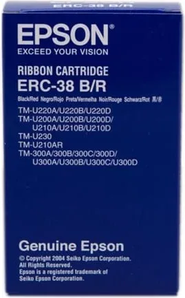 Cinta Nylon Epson ERC-38/ Negro/ Roja