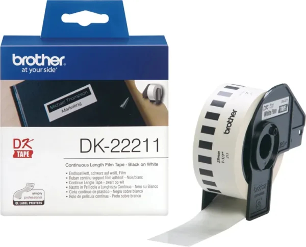 Etiquetas cinta continua brother blanca dk22211 29mm
