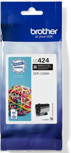Cartucho tinta brother lc424bk negro 750 paginas