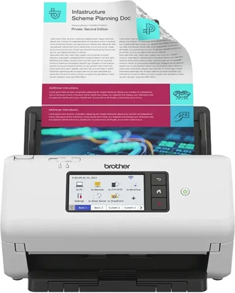 Escaner sobremesa brother ads - 4700w -  80ppm -  duplex automatico -  USB 3.0 -  USB 2.0 -  red -  WiFi -  WiFi direct -  adf 80 hojas