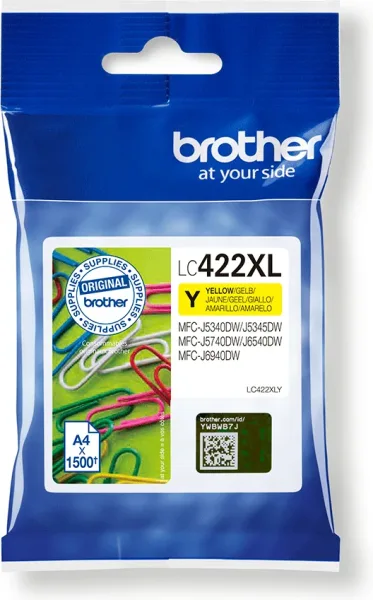 Cartucho de Tinta Original Brother LC-422 XL Alta Capacidad/ Amarillo