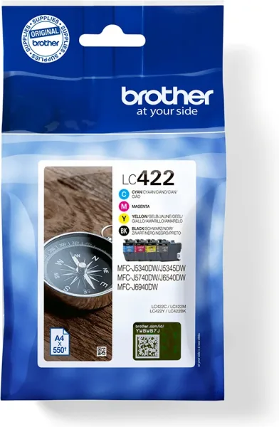 Cartucho de Tinta Original Brother LC422VAL Multipack/ Cian/ Magenta/ Amarillo/ Negro