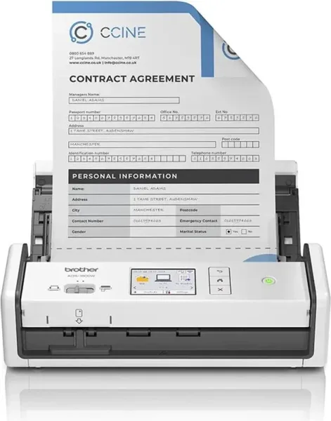 Escaner sobremesa brother ads1800w -  30ppm -  duplex automatico -  USB 2.0 -  USB tipo c -  WiFi -  adf 20 hojas