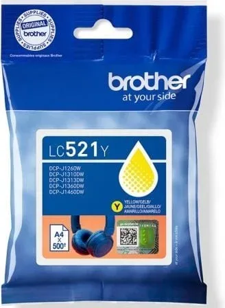 Cartucho de Tinta Original Brother LC521Y/ Amarillo