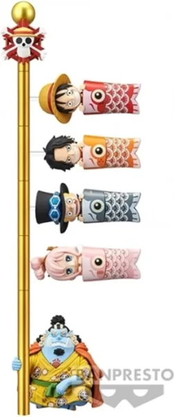 Figura banpresto one piece world collectable figure - carp streamer -  6cm 1 unidad aleatoria
