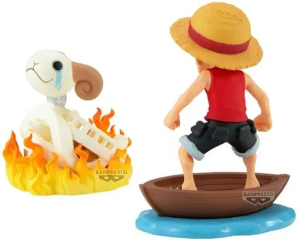 Figura banpresto one piece world collectable figure log stories monkey.d.luffy & going merry 8cm