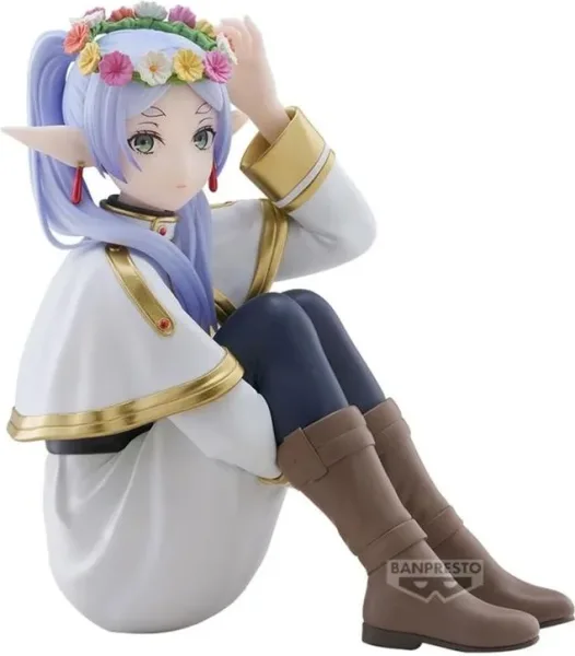 Figura banpresto frieren beyond journey's end espresto frieren con corona de flores 13cm