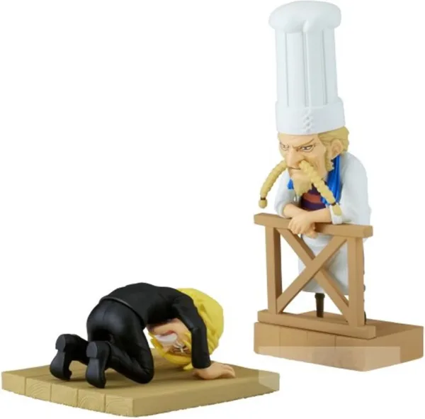 Figura banpresto one piece world collectable figure log stories sanji & zeff 8cm