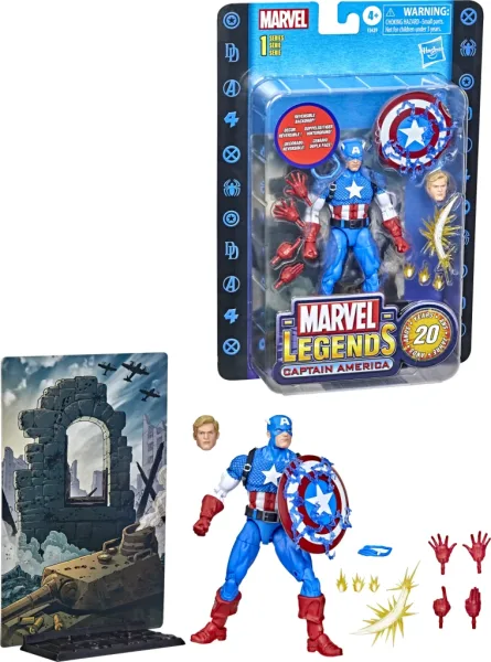 Figura hasbro capitan america 15 cm 20 aniversario serie 1 marvel legends f34395l0