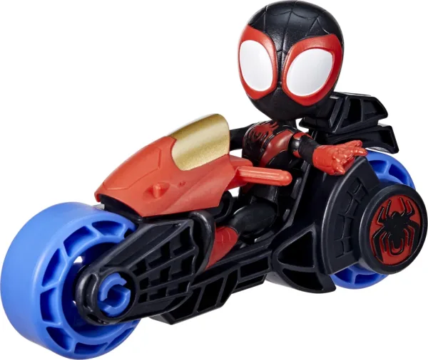 Marvel -  spidey y su superequipo -  miles morales con motocicleta