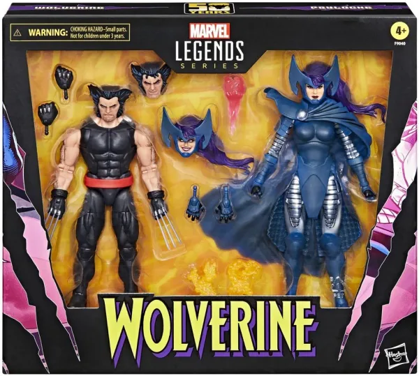 Set figuras hasbro marvel legends series wolverine & lady psylocke