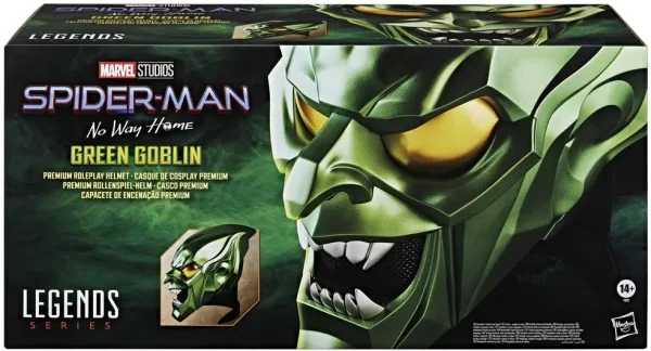 Casco premium hasbro marvel legends series spider - man: no way home green goblin