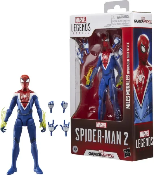 Figura hasbro marvel legends series spider - man 2 miles morales (upgraded suit style)