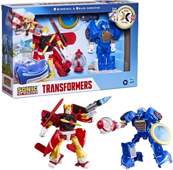 Figura hasbro transformers sonic the hedgehog wingtail & blue booster