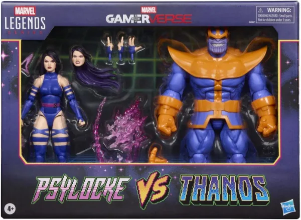Pack 2 figuras hasbro marvel legends series gamerverse psylocke vs thanos