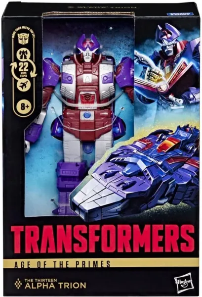 Figura hasbro transformers age of the primes deluxe class alpha trion 17.5cm