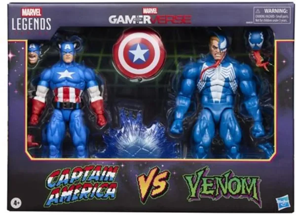 Pack 2 figuras hasbro marvel legends gamerverse captain america vs venom