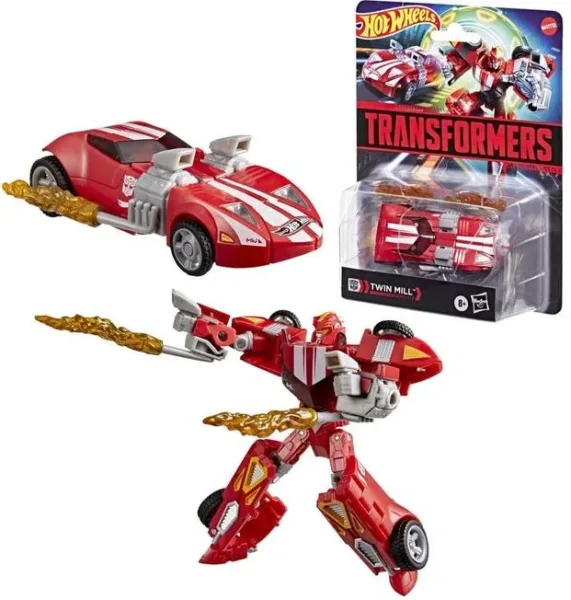 Figura hasbro transformers x hot wheels twin mill