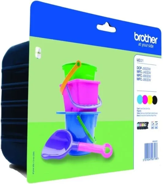 Multipack 4 Cartuchos Tinta Lc221 Bk/C/M/Y Brother