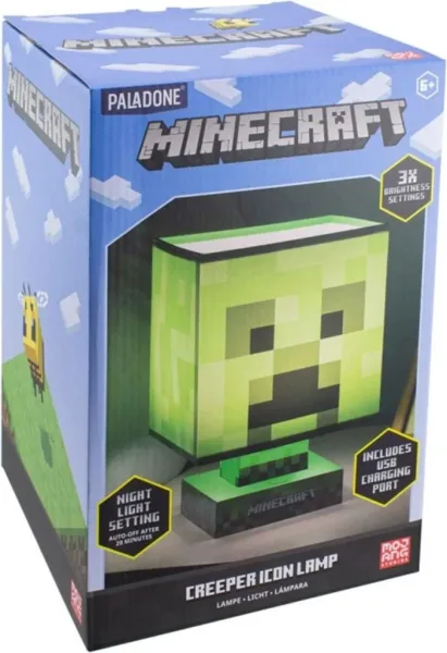 Lampara paladone con cargador USB minecraft creeper