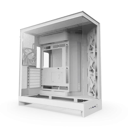 Caja Nzxt H9 Flow (2025) Dual-Chamber Mid-Tower Case - All White