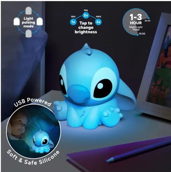 Lámpara de silicona 3d paladone disney stitch