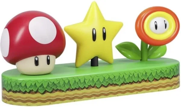 Lámpara paladone super mario icons seta - estrella y flor de fuego