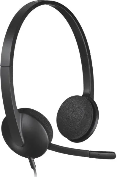 Auricular + Microfono H340 Supresion de Ruido Negro Logitech
