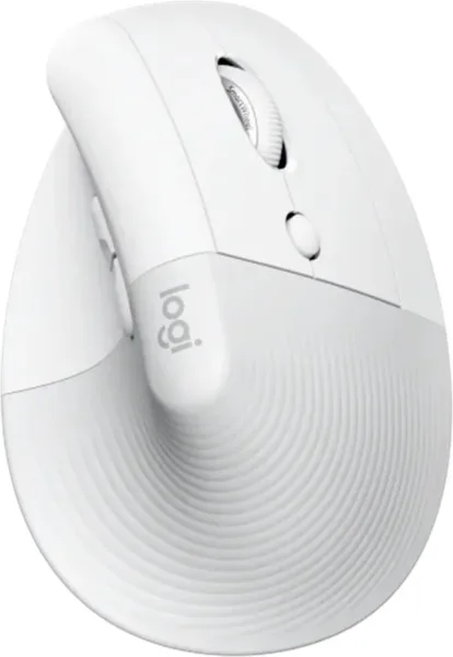 Mouse raton vertical logitech lift 6 botones 4000 dpi wireless inalambrico blanco crudo