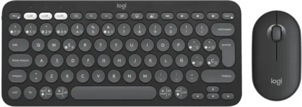 Teclado + mouse logitech pebble 2 combo inalambrico negro