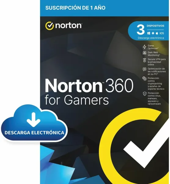 Antivirus norton 360 for gamers 50gb español 1 usuario 3 dispositivos 1 año esd electronica drmkey