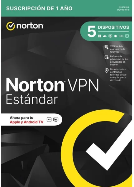 Vpn norton vpn standard es 1 usuario 5 dispositivos 1 año esd electronica