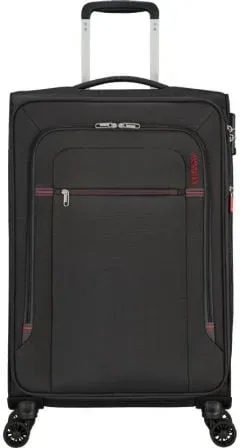 Maleta Mediana American Tourister Crosstrack Spinner Expansible 67cm/ 67.5x42x27.5cm/ 4 Ruedas/ Gris y Rojo