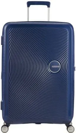Maleta Mediana American Tourister SoundBox Spinner 67cm/ 67x46.5x29cm/ 4 Ruedas/ Azul Marino