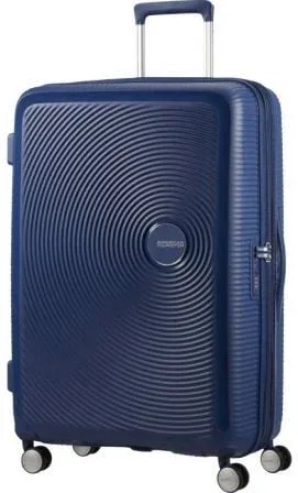Maleta Grande American Tourister SoundBox Spinner 77cm/ 77x51.5x29.5cm/ 4 Ruedas/ Azul Marino