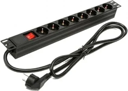 Regleta con Interruptor Phasak BNS 1518/ 8 Tomas de Corriente/ Cable 1.5m/ Negro
