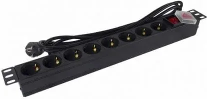 Regleta con Interruptor Phasak BNS 1520/ 8 Tomas de Corriente/ Cable 3m/ Negro