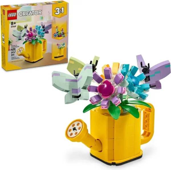 Lego flores en regadera