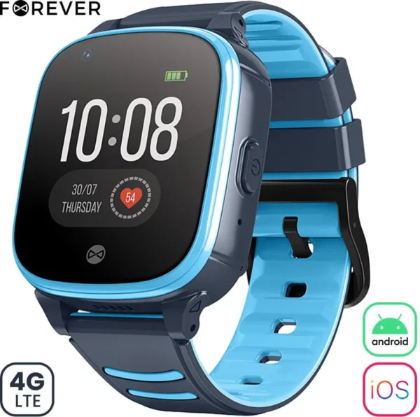 Reloj smartwatch forever look me kw - 500 4g color azul